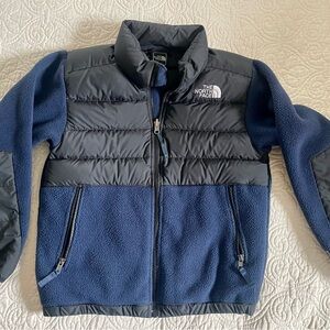 The North Face 550 Down & Fleece Jacket Black & Blue Boys Size Medium 10/12 Nice